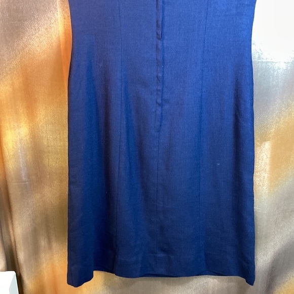 Vintage 60’s navy sleeveless dress white top red detail. 32”‎ chest 28” waist B9 - Picture 4 of 5